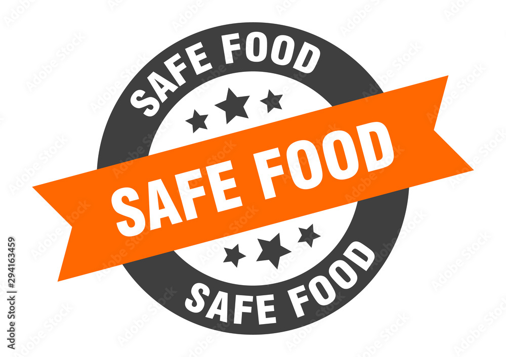 Fototapeta premium safe food sign. safe food orange-black round ribbon sticker