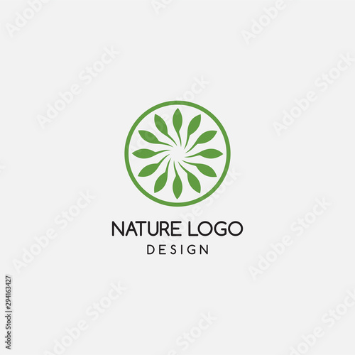 Natural logo design vector template. Leaf icon