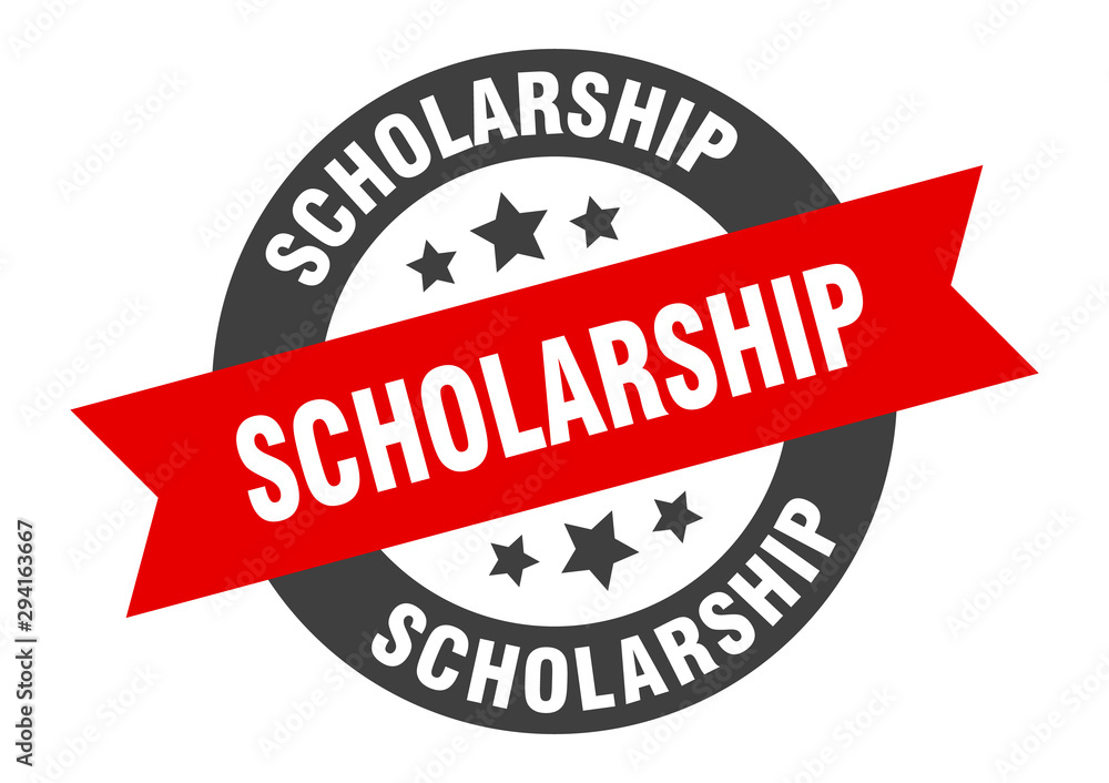 Fototapeta premium scholarship sign. scholarship black-red round ribbon sticker