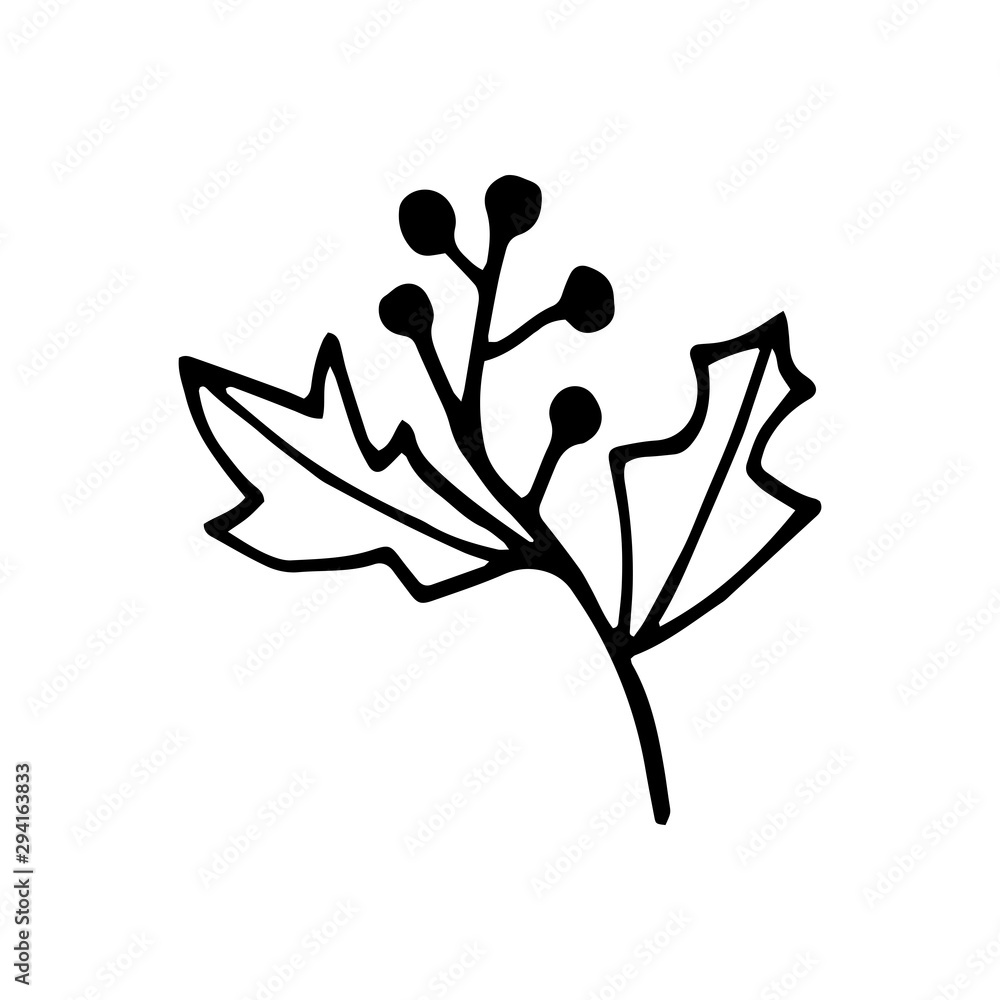 Single hand drawn element of New Year and Xmas. Doodle vector illustration. Winter elements for greeting cards, posters, stickers and seasonal design. Isolated on white background Single hand drawn element of New Year and Xmas. Doodle vector illustration. Winter elements for greeting cards, posters, stickers and seasonal design. Isolated on white background