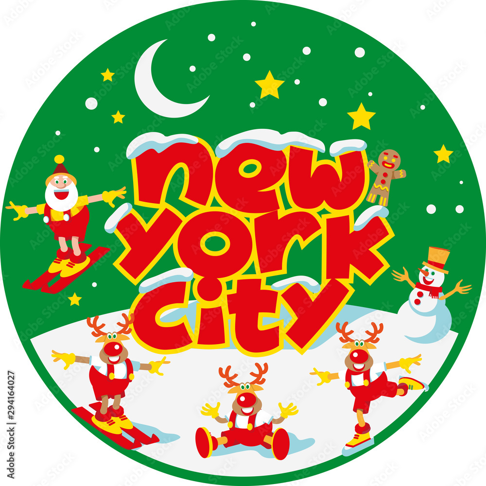 Fototapeta premium New York City Season's Greetings postcard