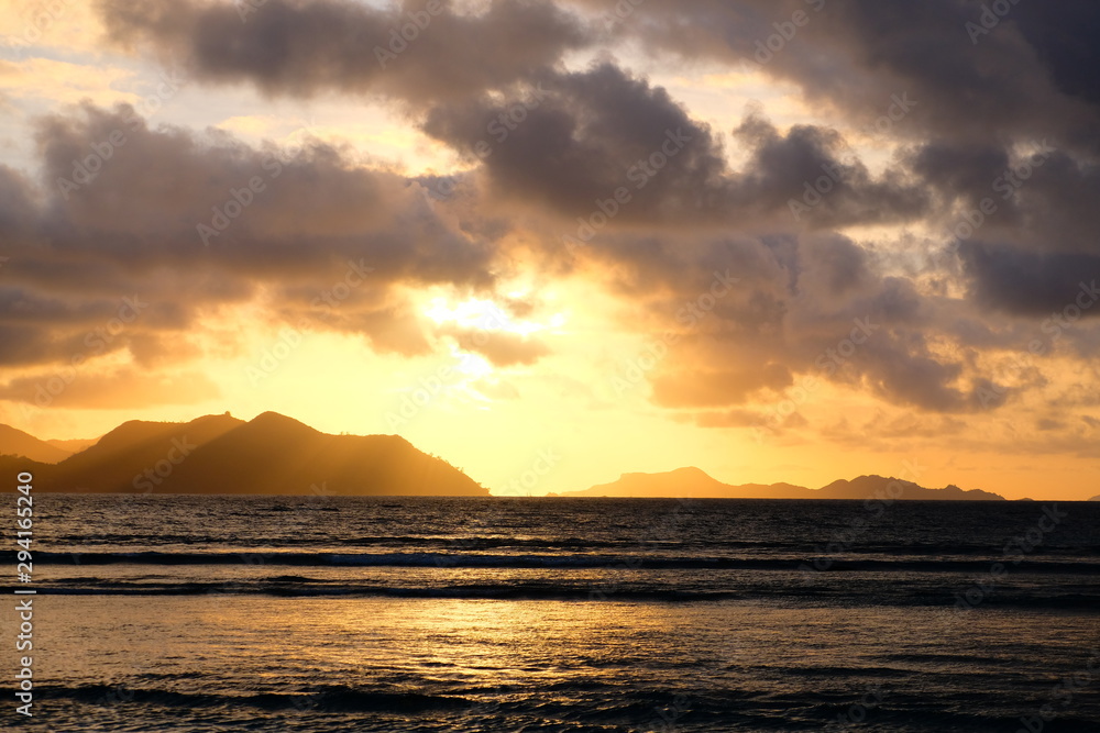 Beautiful sunset on the Seychelles Beautiful sunset on the Seychelles
