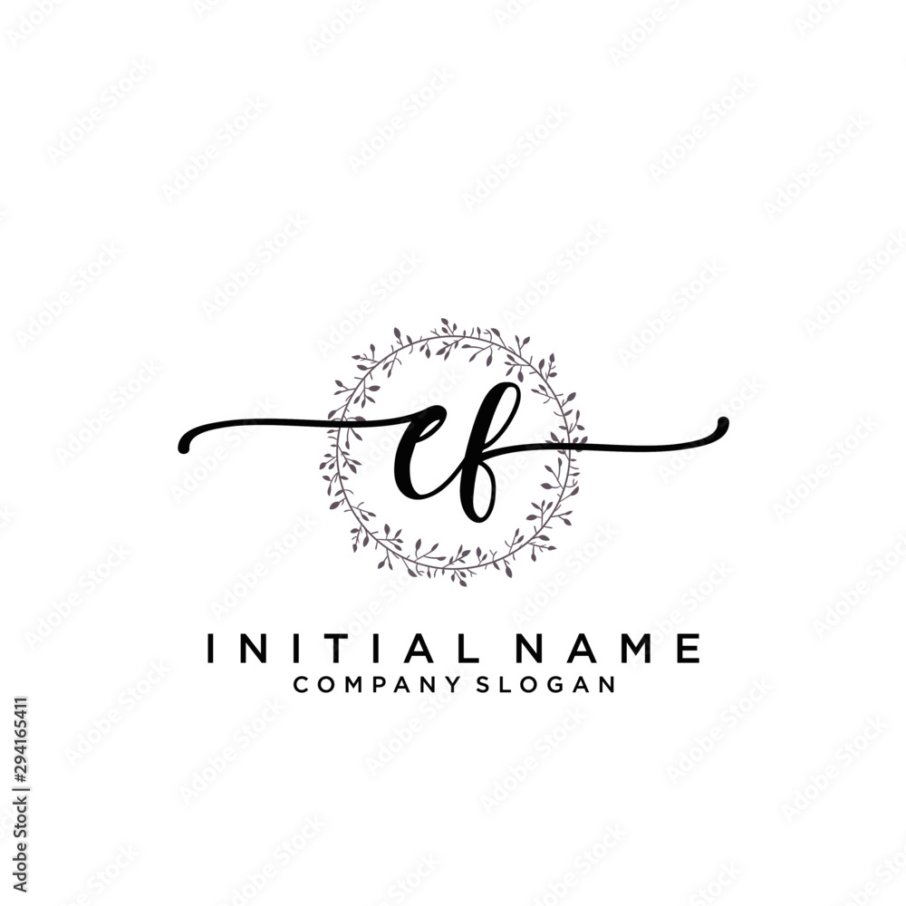 EF Beauty vector initial logo, handwriting logo. EF Beauty vector initial logo, handwriting logo.