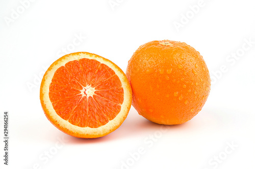 Orange fruit with white background.