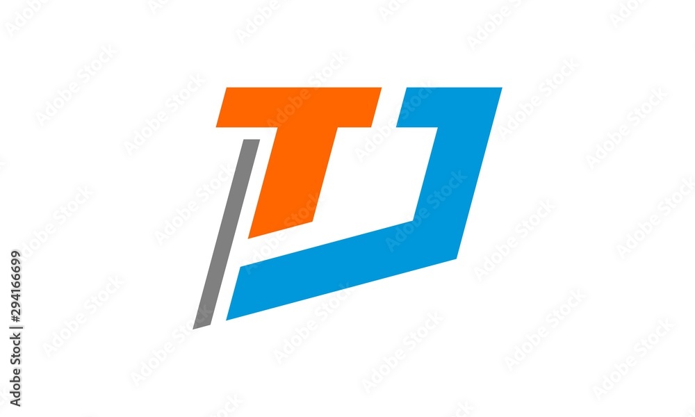 Abstract T and D vector logo Abstract T and D vector logo