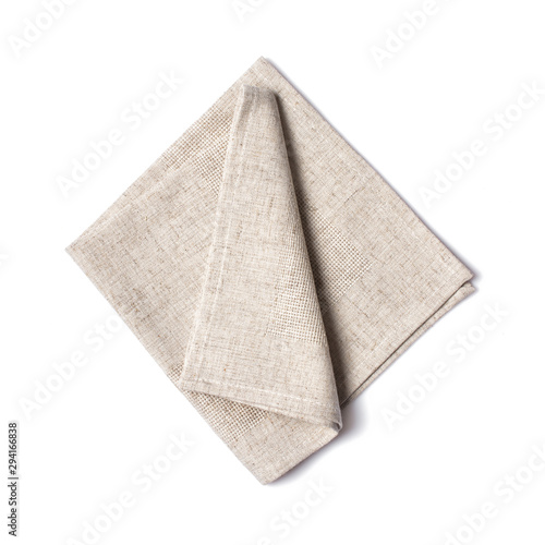 Single folded light gray linen napkin photo