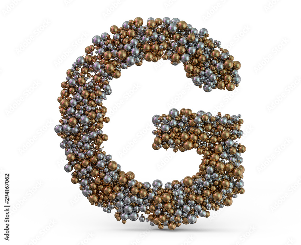 Light gold letter G on the background. 3D Light gold letter G on the background. 3D