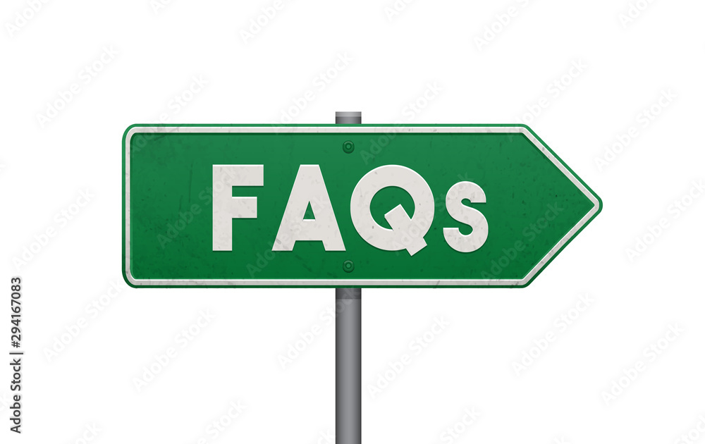 FAQs Traffic green sign isolated on a white background. Modern, simple vector illustration for website or mobile app. FAQs Traffic green sign isolated on a white background. Modern, simple vector illustration for website or mobile app.