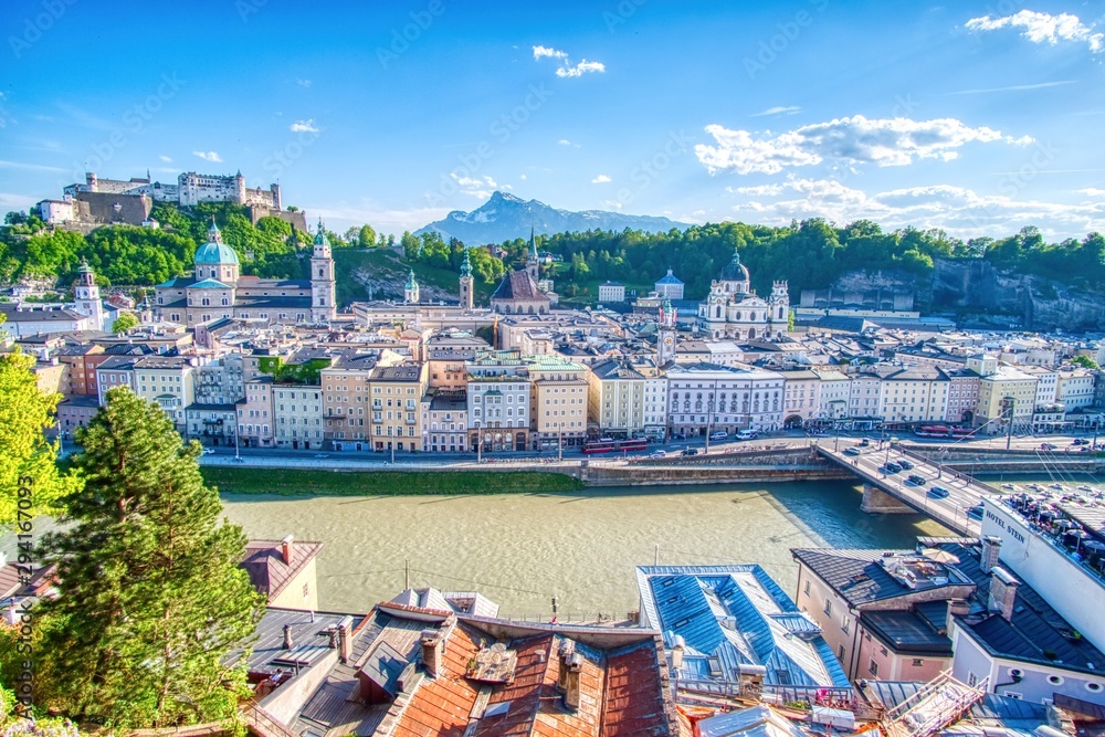 View of the city of Salzburg, Austria
