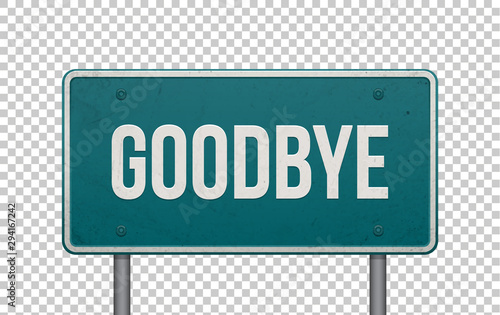 The GOODBYE sign isolated on a transparent background. Vector illustration