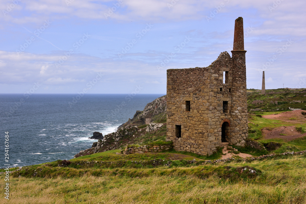 Old Tin Mines on the Cliffs at Botallack in Cornwall