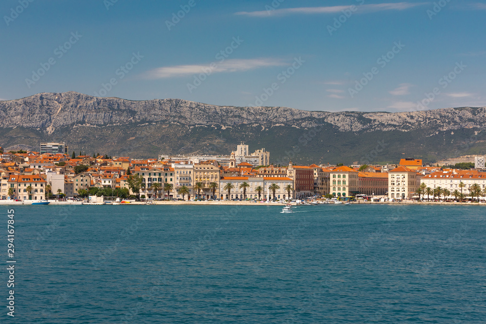 Split Croatia, view of the embankment of the old city