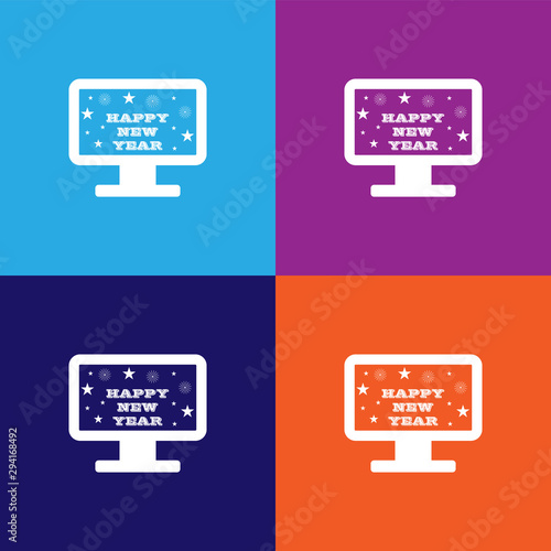 New Year's TV congratulation icon