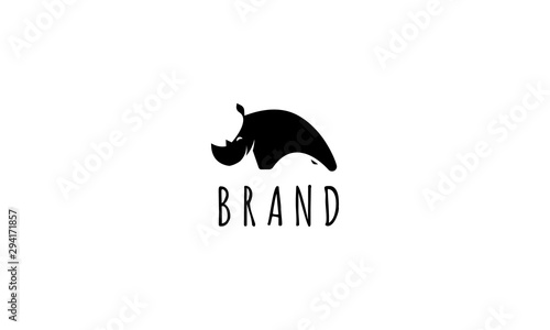 Vector logo on which an abstract image of a rhino cub.