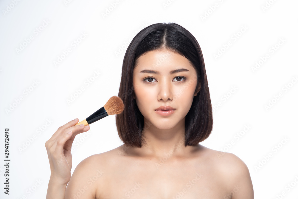 Beautiful Young Asian Woman short hair with Clean Fresh Skin. Face care, Facial treatment, Cosmetology, beauty and healthy skin and cosmetic ideas concept. Beautiful Young Asian Woman short hair with Clean Fresh Skin. Face care, Facial treatment, Cosmetology, beauty and healthy skin and cosmetic ideas concept.