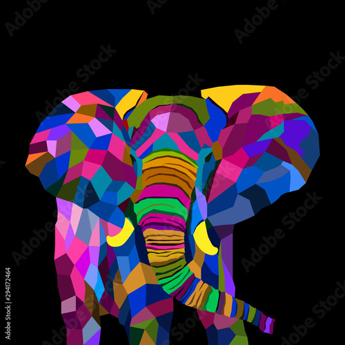 colorful elephant pop art pop art vector 