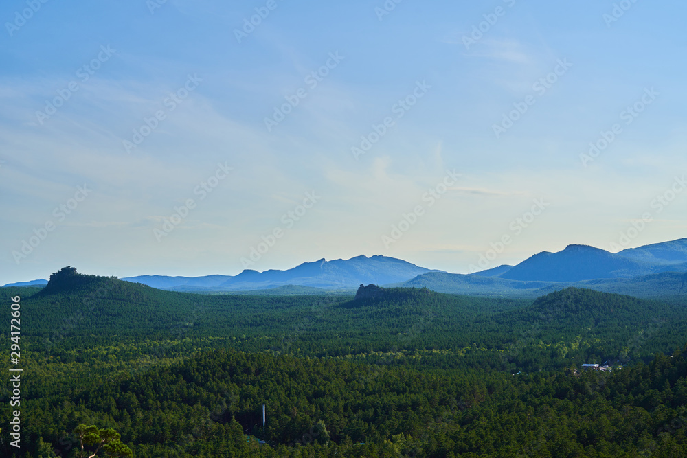 Obraz premium Mountains, nature in summer in the forest - Burabay, Northern Kazakhstan