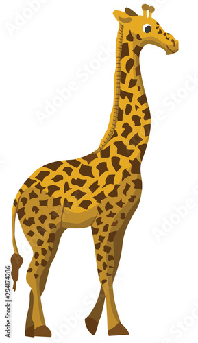 Cartoon giraffe flat illustration