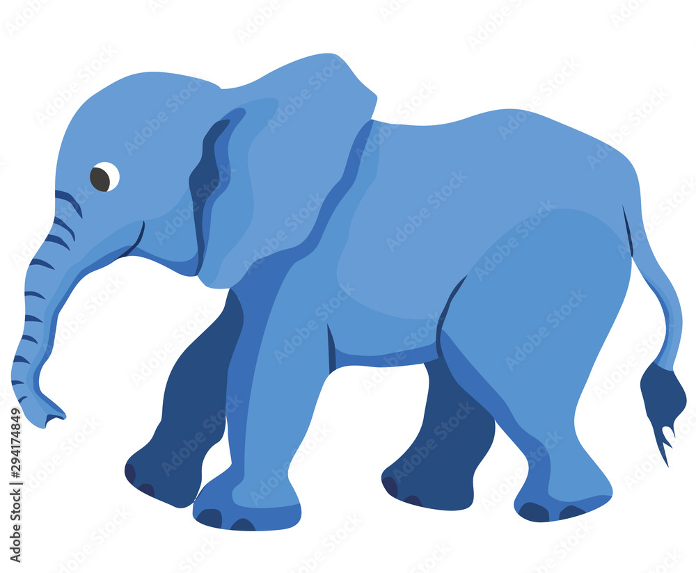 Cartoon elephant flat vector illustration