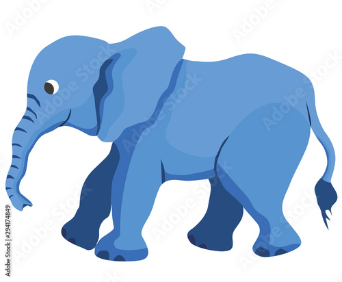 Cartoon elephant flat vector illustration © Anastasiia