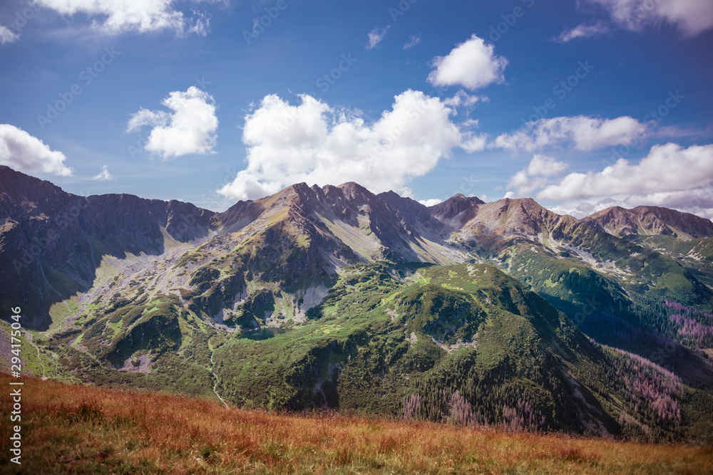 Banowka and Trzy Kopy - Western Tatra Mountains Range summits during sunny autumn day