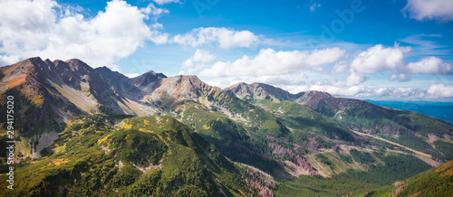 Fototapeta Naklejka Na Ścianę i Meble -  Trzy Kopy and Banowka - impressive summits of Western Tatra Mountains Range