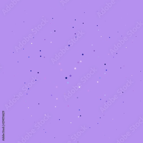 Dark Pink, Blue vector background with colorful stars. Decorative illustration with stars on abstract template. Best design for your ad, poster, banner.