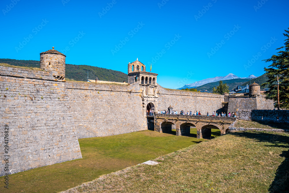 Jaca, Huesca / Spain »; September 29, 2019: Entrance of the citadel of Jaca one autumn morning