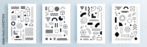 Modern abstract covers set, minimal covers design. Colorful geometric background, vector illustration.
