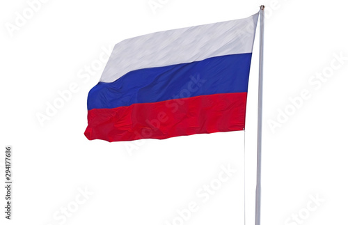 Free Download Russian flag waving in the wind over blue sky - GFXLoad