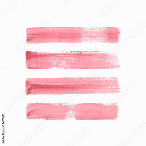 Art brush paint textured stripes set isolated vector background. Watercolor stroke set.