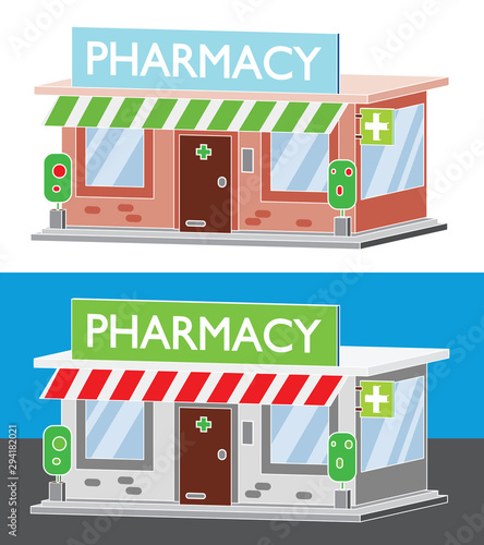 Fototapeta Naklejka Na Ścianę i Meble -  Pharmacy Building Vector Art (Vector Art)