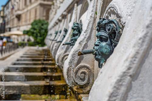 detail of the fountain in ancona italy