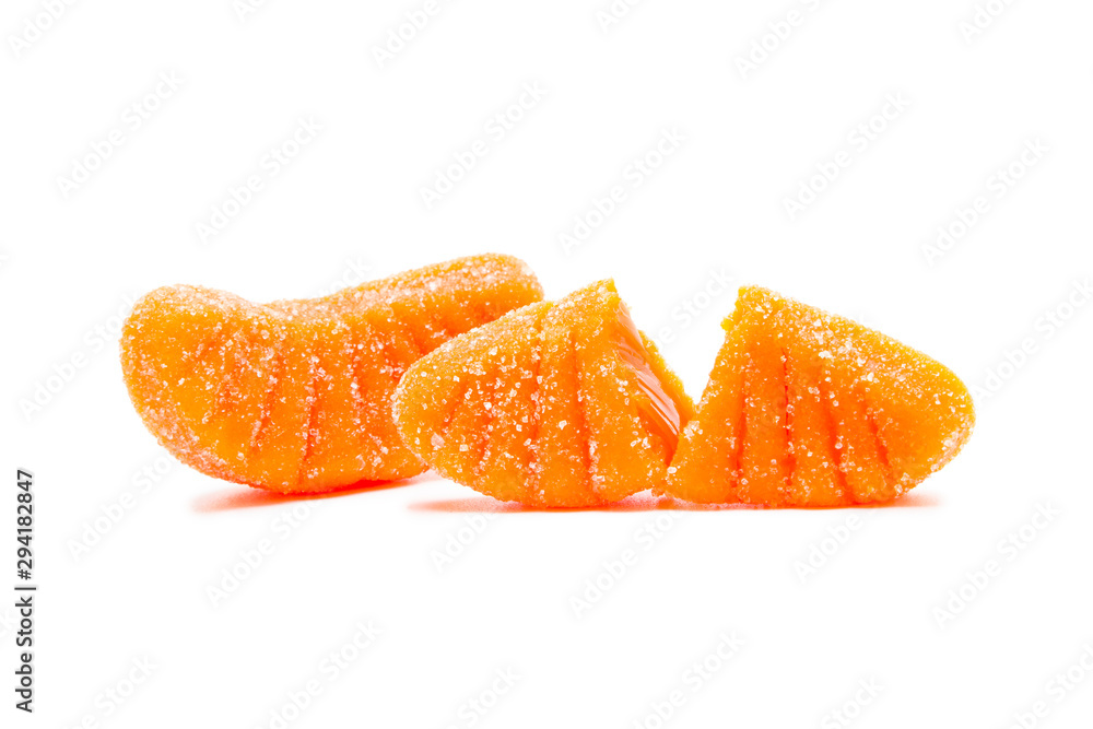 Orange candy marmalade isolated on white Orange candy marmalade isolated on white
