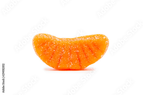 Orange candy marmalade isolated on white