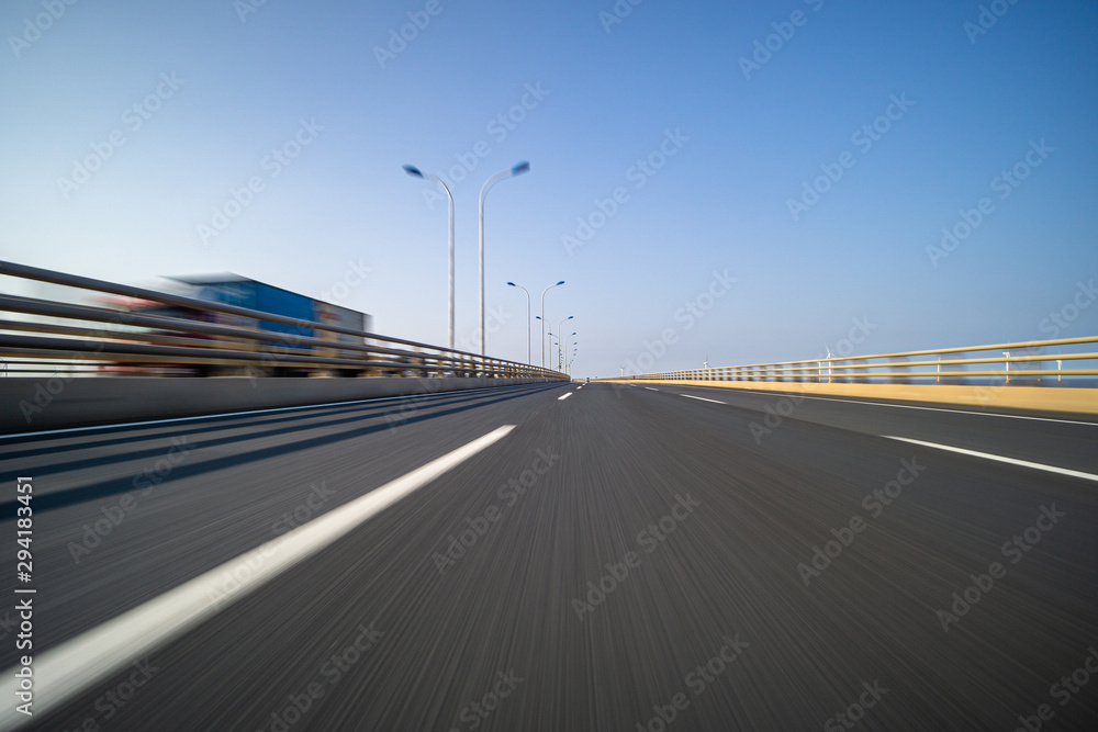Fototapeta premium high speed view of asphalt road