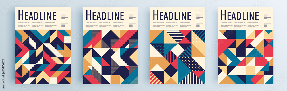 Modern abstract covers set, minimal covers design. Colorful geometric background, vector illustration. Modern abstract covers set, minimal covers design. Colorful geometric background, vector illustration.