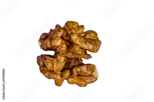 Core of walnut isolated on a white background