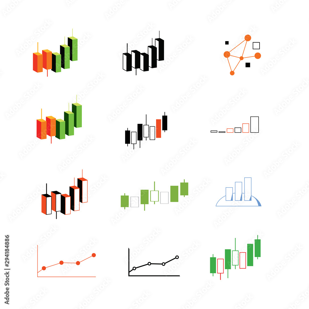 Business and Financial Bars Icon collection (Vector Art) Business and Financial Bars Icon collection (Vector Art)