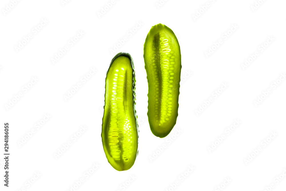 Sliced vegetable slices isolated on white Sliced vegetable slices isolated on white