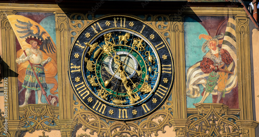 Astronomic Clock at the Town Hall of Ulm, Danube