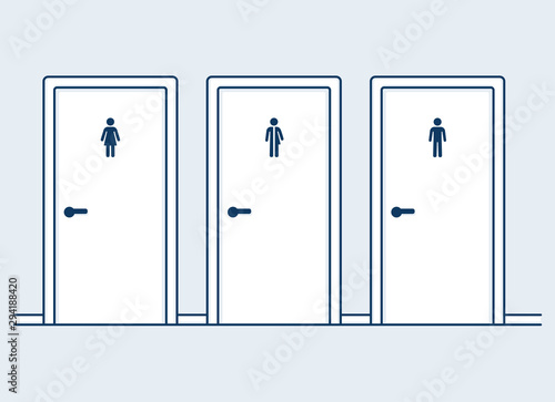 Male, female and mixed restrooms