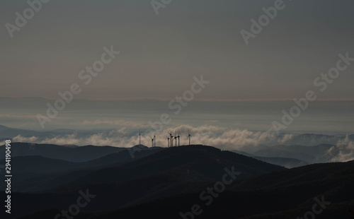 sunset in mountains photo