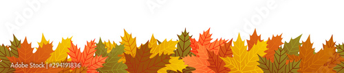 Autumn leaves, seamless banner, repeating pattern