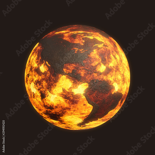 Fototapeta Naklejka Na Ścianę i Meble -  Scorched Post Apocalyptic Planet Earth - America