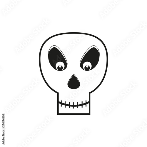 Cartoon skull isolated on a...