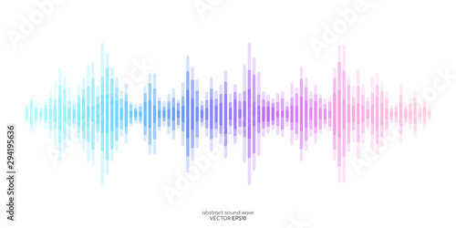 Abstract sound wave stripe lines colourful equalizer isolated on white background. Vector illustration in concept music, sound, technology. photo