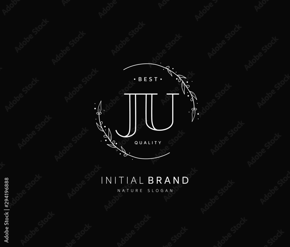J U JU Beauty vector initial logo, handwriting logo of initial signature, wedding, fashion, jewerly, boutique, floral and botanical with creative template for any company or business. J U JU Beauty vector initial logo, handwriting logo of initial signature, wedding, fashion, jewerly, boutique, floral and botanical with creative template for any company or business.