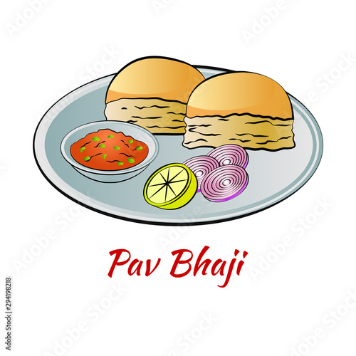 Set of delicious and famous food of Indian in colorful gradient design icon
