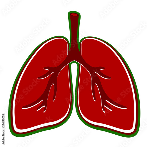 Human lungs on a white. Anatomy, logo.